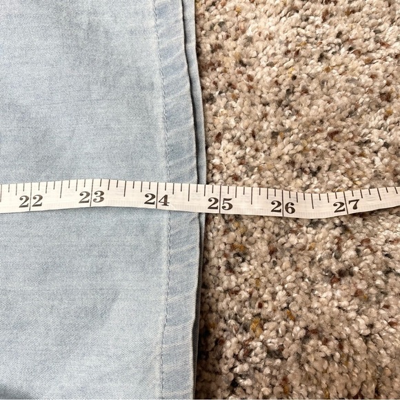 As U Wish Chambray Denim Cotton Tie Front Romper in Sky Blue Small - Picture 13 of 13